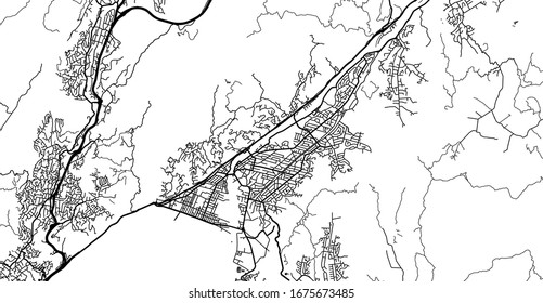 Urban Vector City Map Of Lower Hutt, New Zealand