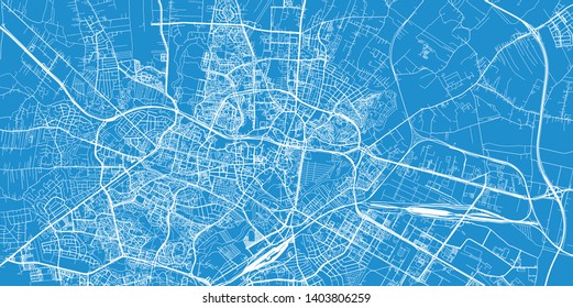 Urban vector city map of Lublin, Poland