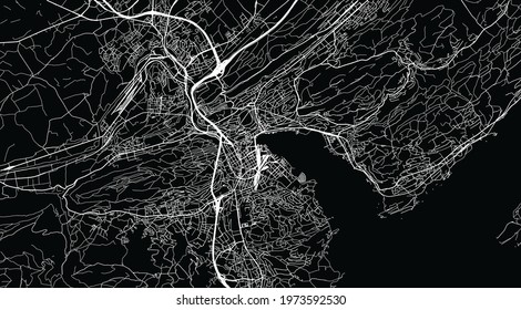 Urban vector city map of Lucerne, Switzerland, Europe