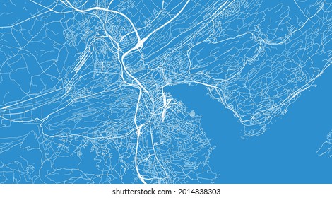 Urban vector city map of Lucerne, Switzerland, Europe