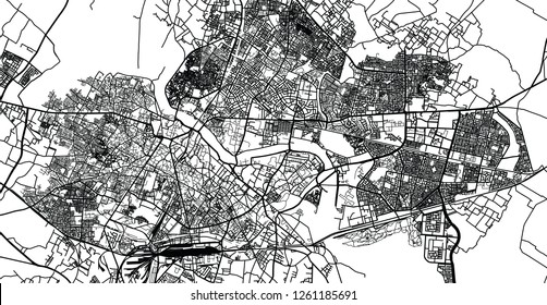 Urban vector city map of Lucknow, India