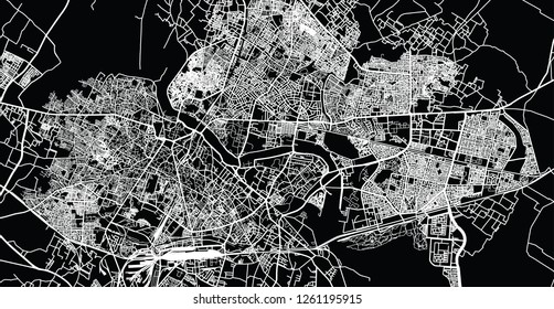 Urban vector city map of Lucknow, India