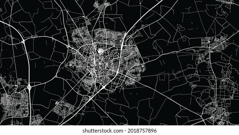 Urban vector city map of Lund, Sweden, Europe