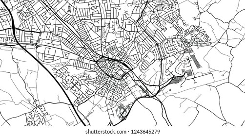 Stadtplan der städtischen Vektorillustration Luton, England