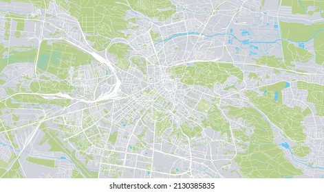 Urban Vektor Stadtplan von Lwiw, Ukraine, Europa