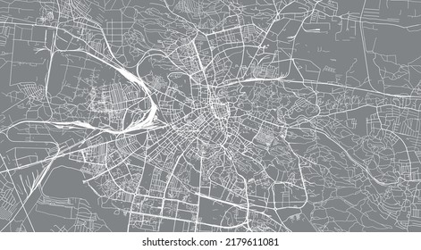Urban vector city map of Lviv, Ukraine, Europe