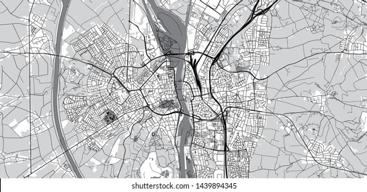 Urban vector city map of Maastricht, The Netherlands
