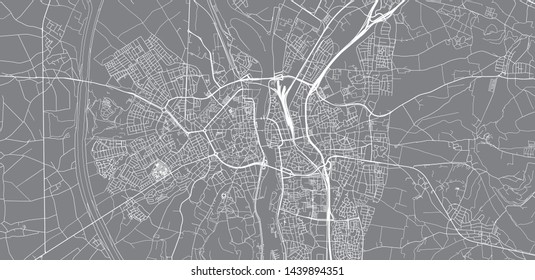 Urban vector city map of Maastricht, The Netherlands