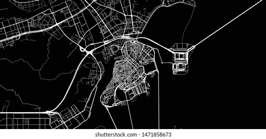 Urban vector city map of Macau, China