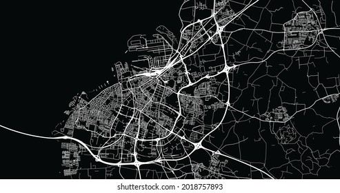 Urban vector city map of Malmo, Sweden, Europe