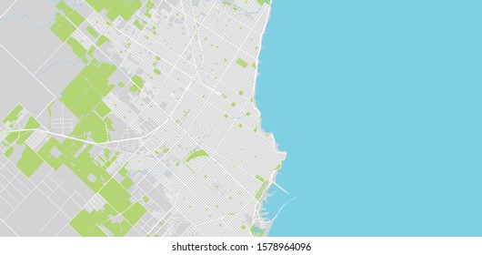 Urban vector city map of Mar Del Plata, Argentina