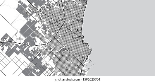 Urban vector city map of Mar Del Plata, Argentina