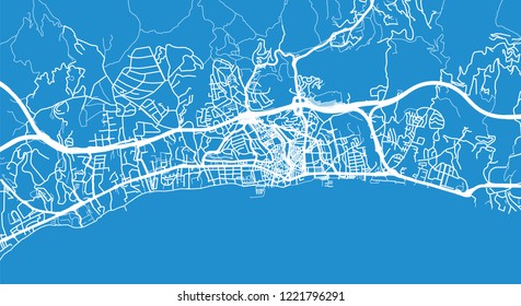 Urban vector city map of Marbella, Spain