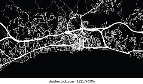 Urban vector city map of Marbella, Spain
