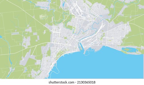 Urban vector city map of Marirpol, Ukraine, Europe