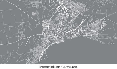 Urban vector city map of Marirpol, Ukraine, Europe