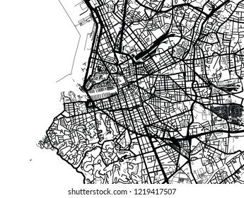Urban vector city map of Marseille, France