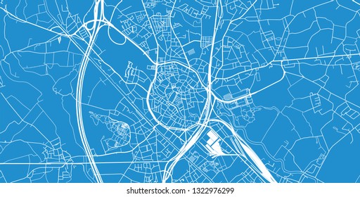 Urban vector city map of Mechelen, Belgium