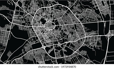 Urban vector city map of Medina, Saudi Arabia, Middle East