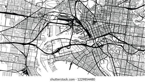 Urban vector city map of Melbourne, Australia