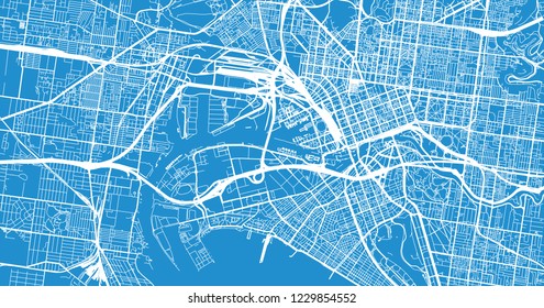 Urban vector city map of Melbourne, Australia