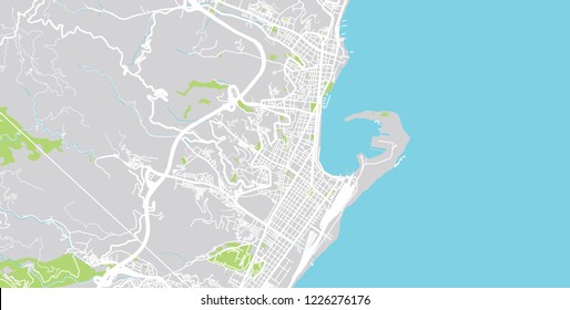 Urban vector city map of Messina, Italy