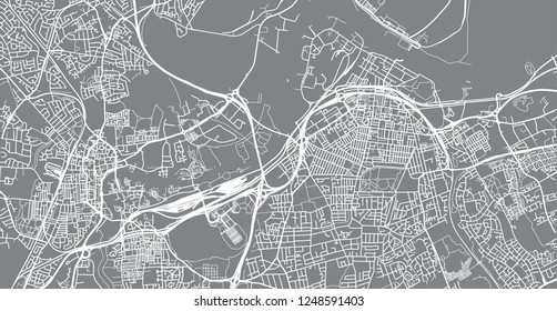 Urban vector city map of Middlesborough, England