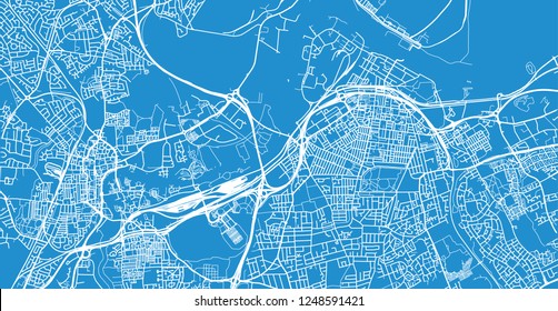 Urban vector city map of Middlesborough, England