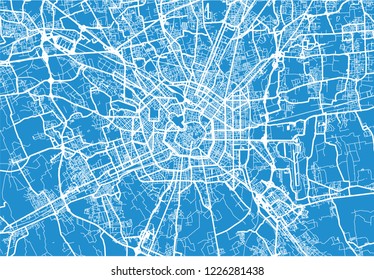 Urban vector city map of Milan, Italy
