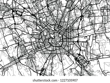 Urban vector city map of Milan, Italy