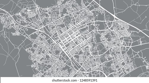 Urban vector city map of Milton Keynes, England