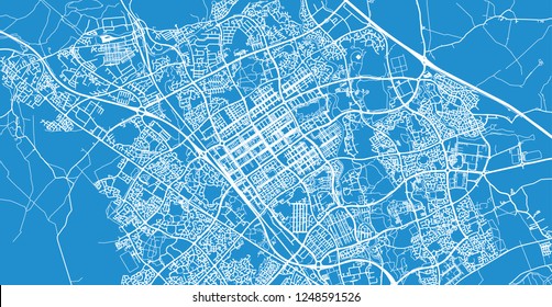 Urban vector city map of Milton Keynes, England