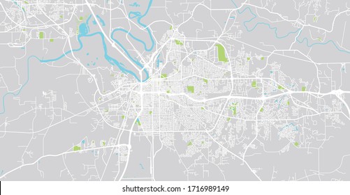 Urban Vector City Map Of Montgomery, USA. Alabama State Capital