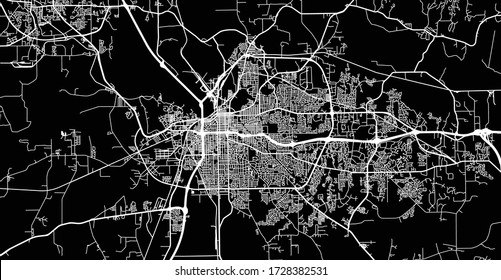Urban vector city map of Montgomery, USA. Alabama state capital