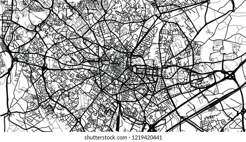 Urban vector city map of Montpellier, France