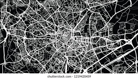 Urban vector city map of Montpellier, France