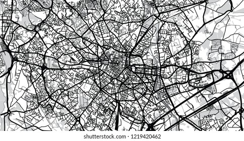 Urban vector city map of Montpellier, France