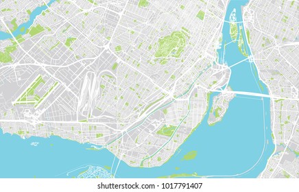 Urban vector city map of Montreal, Canada