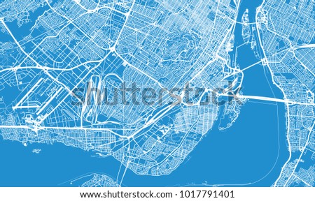 Urban vector city map of Montreal, Canada