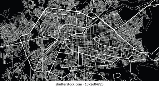 Urban vector city map of Morelia, Mexico