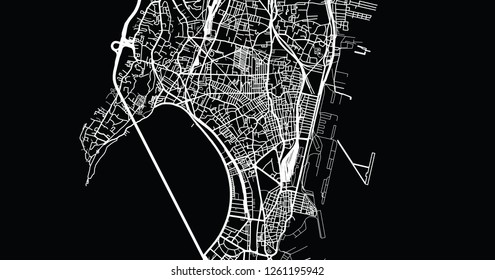 Urban vector city map of Mumbai, India