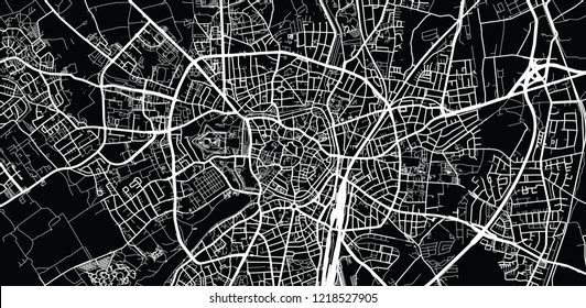 Urban vector city map of Munster, Germany