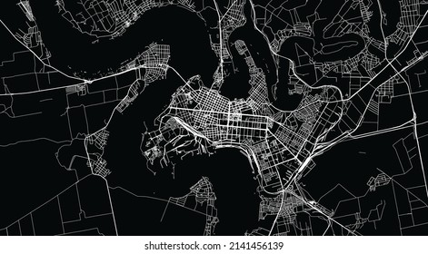 Urban vector city map of Mykolayiv, Ukraine, Europe