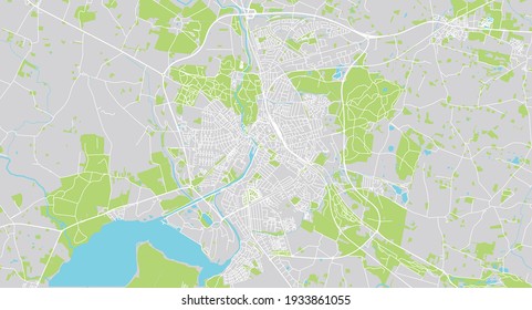 Urban Vector City Map Naestved Denmark Stock Vector (Royalty Free ...