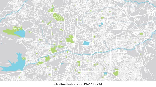 Urban vector city map of Nagpur, India