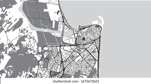 Urban vector city map of Napier, New Zealand