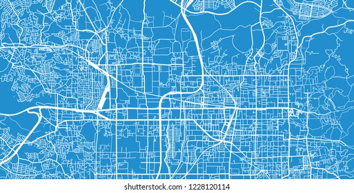 Urban vector city map of Nara, Japan