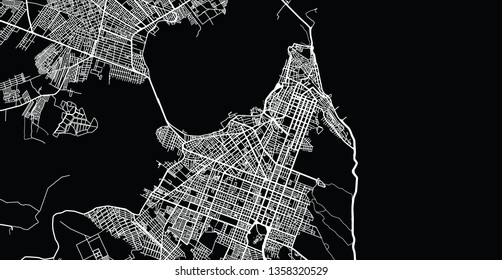 Urban vector city map of Natal, Brazil