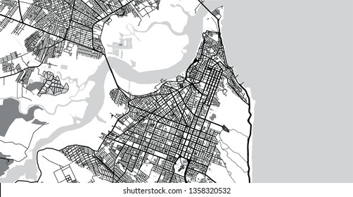 Urban vector city map of Natal, Brazil