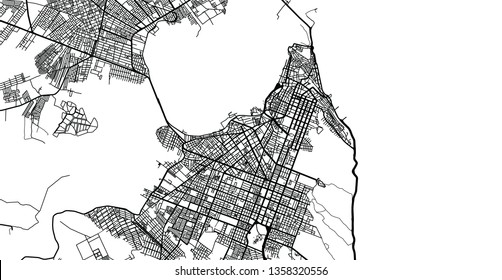 Urban vector city map of Natal, Brazil